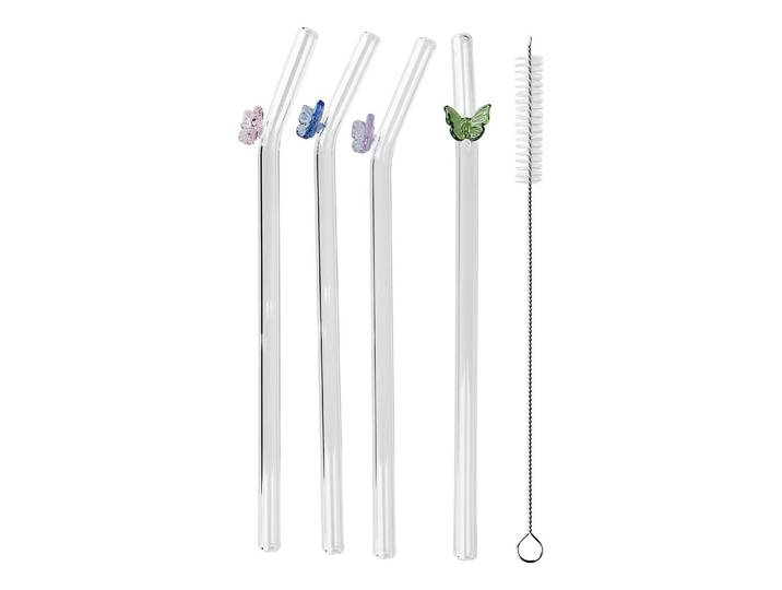 Trinkhalm-Set Schmetterling Ø 0cm Multicolor/Durchsichtig/Durchsichtig