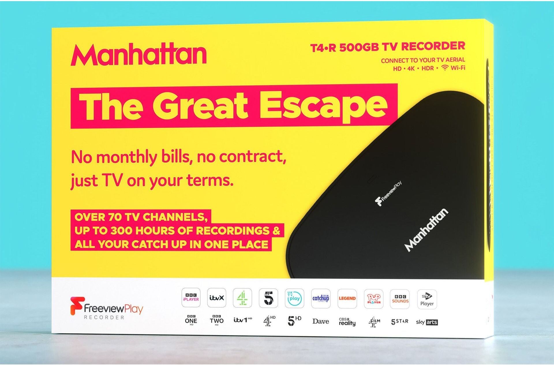 Manhattan T4-R 500GB Freeview Play 4K TV Recorder
