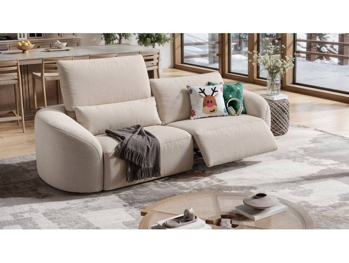 Design Stoff Couch ST. MORITZ 3er Relax Sofa