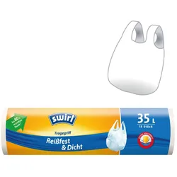 swirl® Reißfest & Dicht Müllbeutel 35,0 l weiß