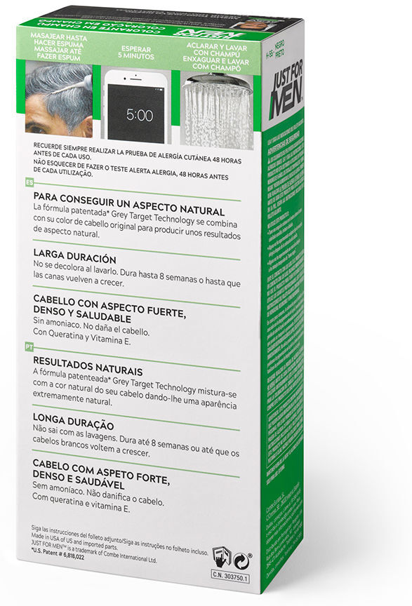 Shampoing Just For Men Coloration Cheveux #Noir
