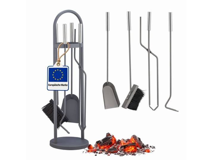Relaxdays Kaminbesteck modern 5-teilig