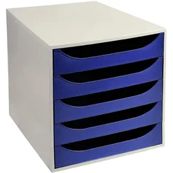 Exacompta 2296104D ECOBOX Schubladenbox mit 5 Schubladen - Nachtblau