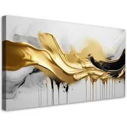 LEINWANDBILD Goldene 3D-Abstraktion 120x60cm