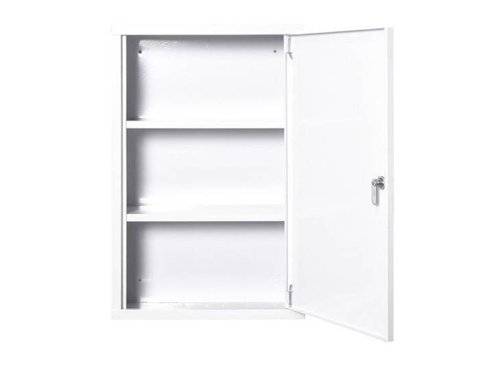 Armoire à Pharmacie - Armoire Murale Métal Verrouillable 3 Niveaux 2 Etagères - 40 x 18 x 60 cm - Blanc