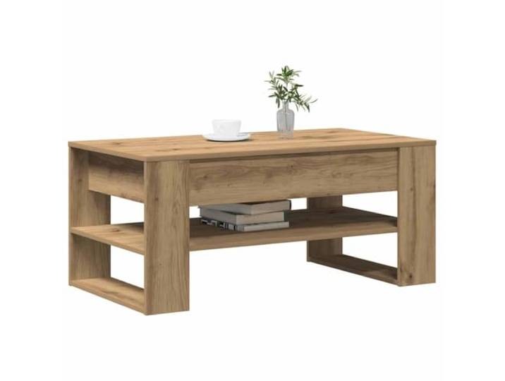 KTHLBRH Couchtisch Eiche Handwerk 102 x 55 x 45 cm Mehrschichtholz, 1 Einlegeboden, einfache Montage, max. Belastung 75 kg, für den Innenbereich
