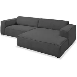 SOMETA Ecksofa Clob Cord Dark Grey