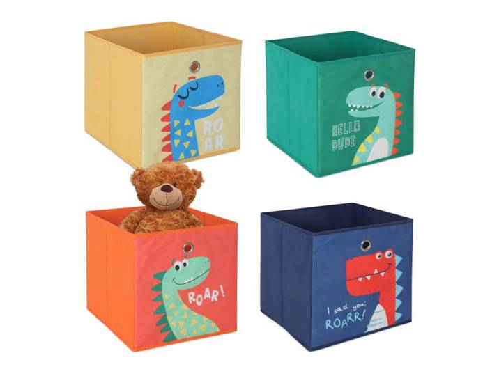 Relaxdays Caisses de rangement enfant lot de 4