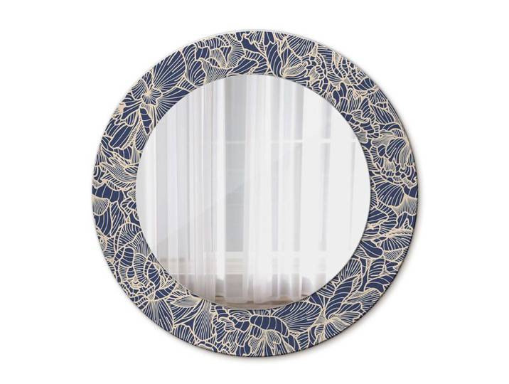 Tulup Miroir Circulaire en verre Ø 50 cm Salle De Bains-Fleurs