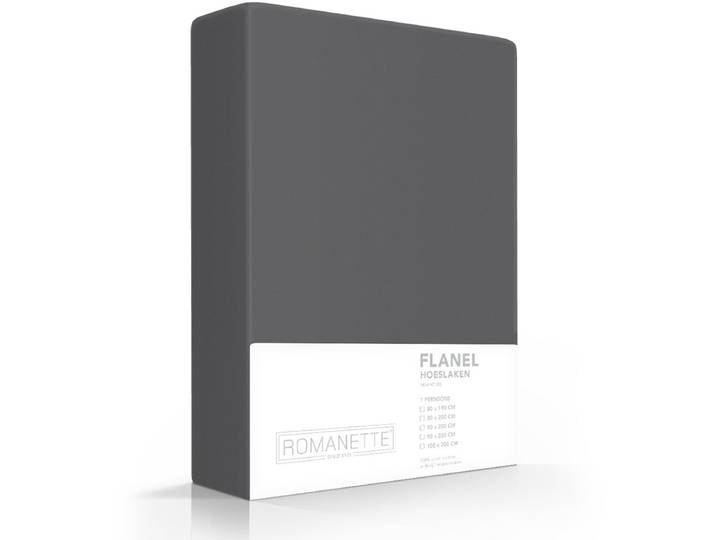 Luxe Hoeslaken Verwarmend Flanel - Antraciet