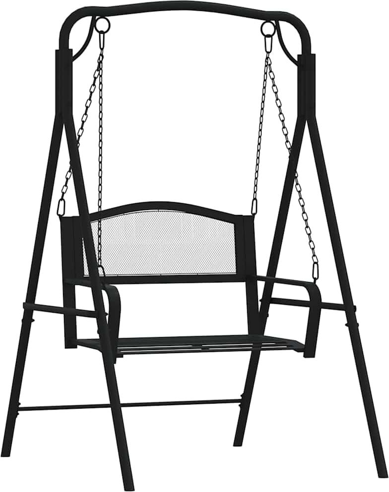 vidaXL Balancelle 124 cm Noir Acier