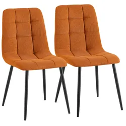 CLP 2er Set Esszimmerstuhl Antibes Cord   Farbe: orange