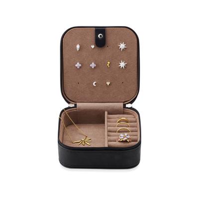 Schmucketui THOMAS SABO "Geschenk Schmuckaufbewahrung Reiseetui", braun (schwarz, braun), Aufbewahrungsboxen, Kinder, B/H/T: 11,4cm x 6,5cm x 11,6cm, Polyurethan, matt, B:11,4cm H:6,5cm T:11,6cm