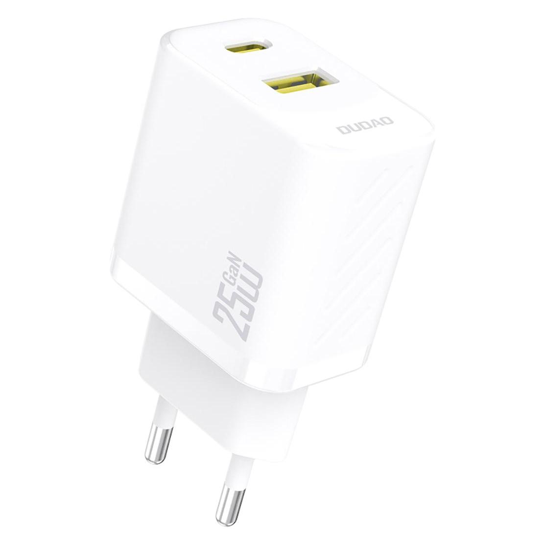 Dudao A26TEU 25W GaN Charger White (25 W, 2 Ports) (A26TEU-white)