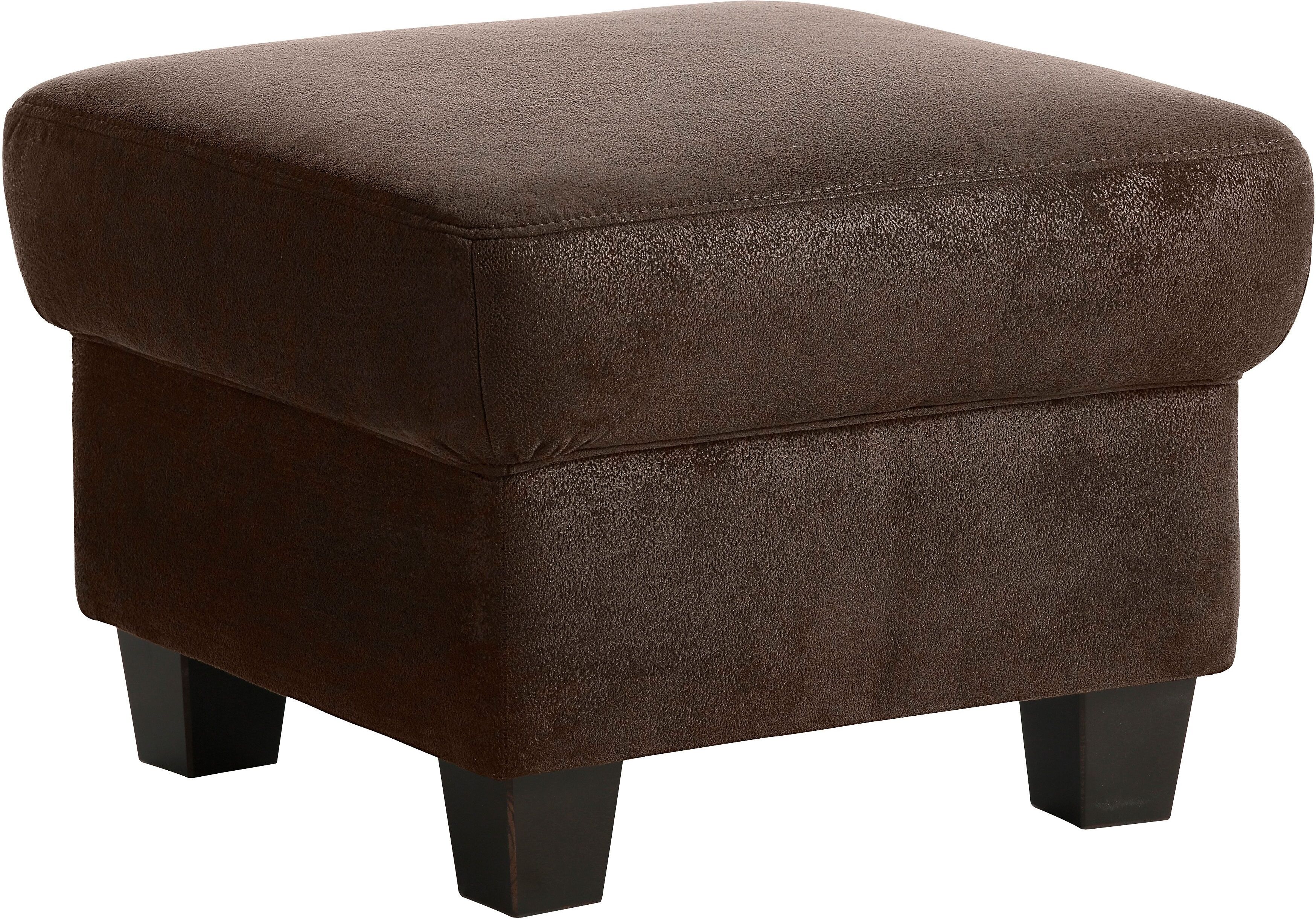 Polsterhocker HOME AFFAIRE "Yesterday", braun, B:58cm H:42cm T:58cm, Struktur (100% Polyester);Primabelle-Microfaser (100% Polyester);Microfaser Antikleder-Optik Melrose (100% Polyester), Hocker, Polsterhocker, passend zur "Yesterday"-Serie