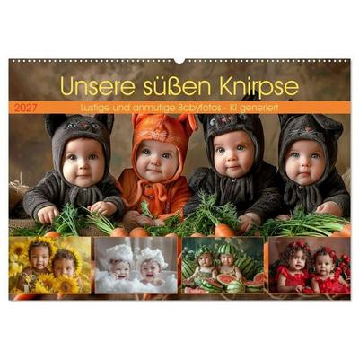 Unsere süßen Knirpse (Wandkalender 2027 DIN A2 quer), CALVENDO Monatskalender