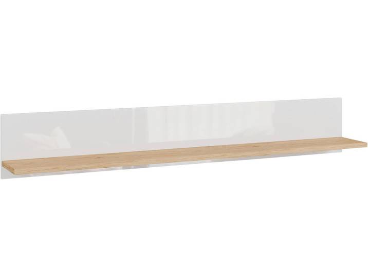 Wandboard FORTE Wandregal, vielseitig einsetzbar, einfache Montage , weiss (weiß, weiß glanz, wildeiche), B:160cm H:25,6cm T:21,9cm, Holzwerkstoff, Regale, Wandboard, B/H/T 160/25,6/21,9 cm