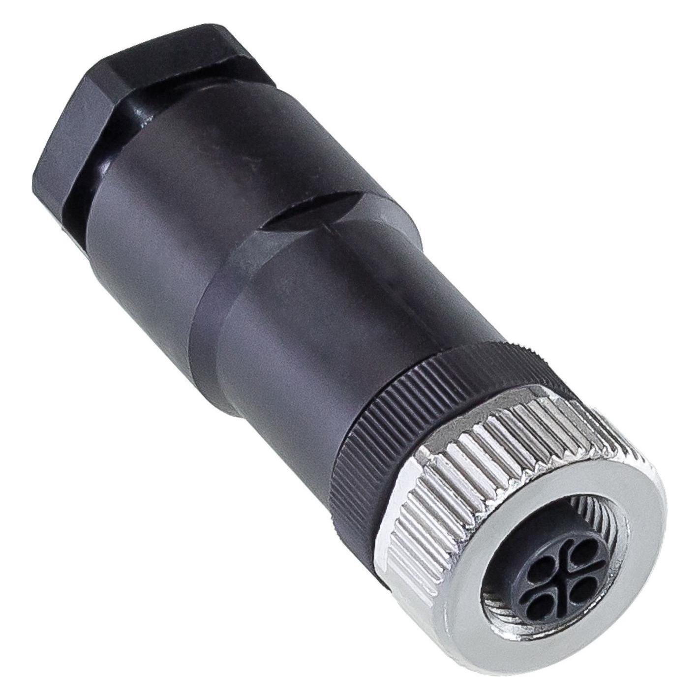 Led2work Anschlusszubehör Sensorbuchse M12 gerade S-kodiert konfektionierbar 3-polig + PE 220-240V AC (200200-11)