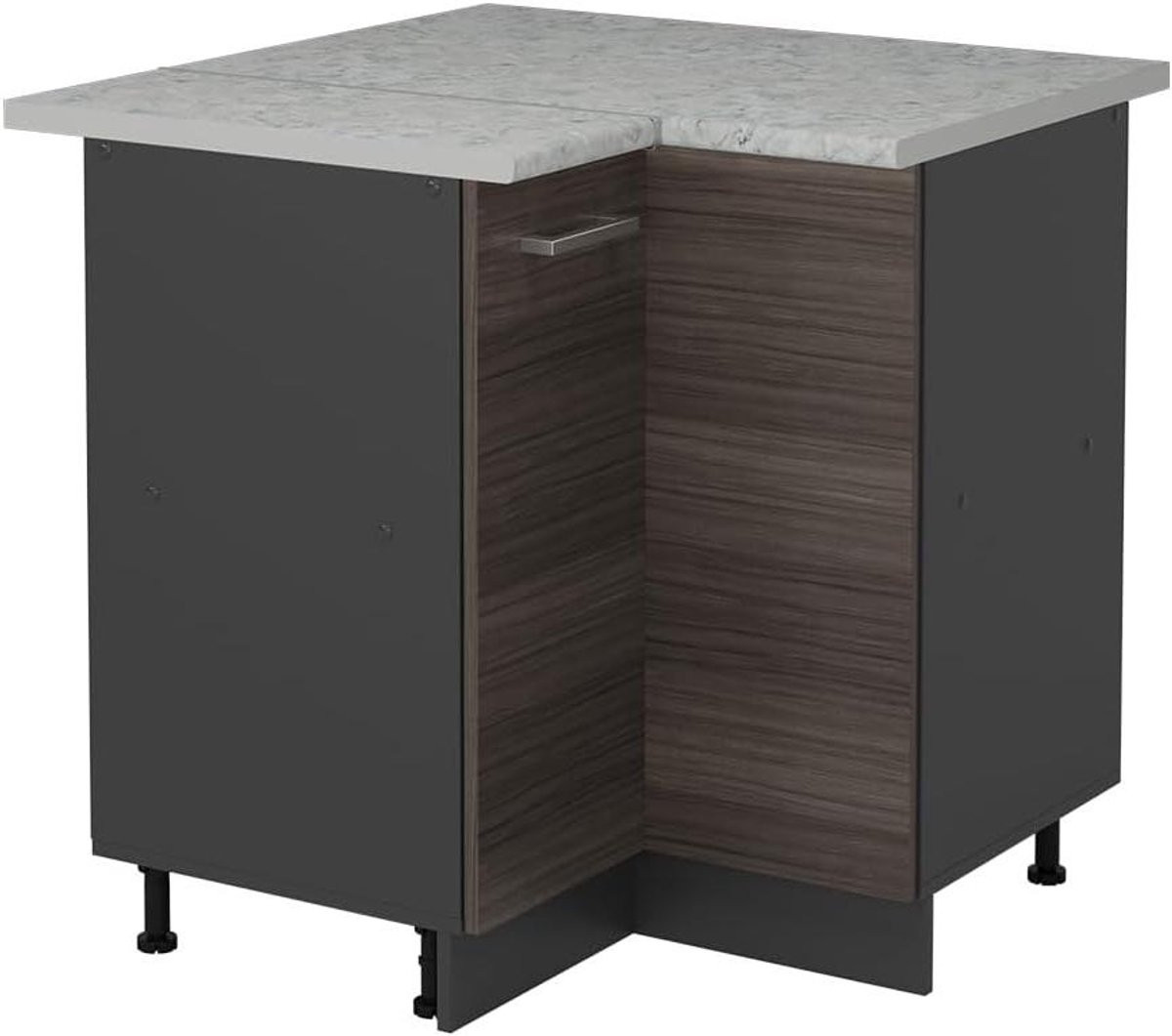 Flexibele hoekkast voor de keuken in edel grijs, B/D/H: 75,6 x 75,6 cm