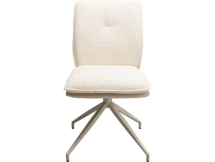 Chaise avec accoudoirs pivotante en polyester et acier beige