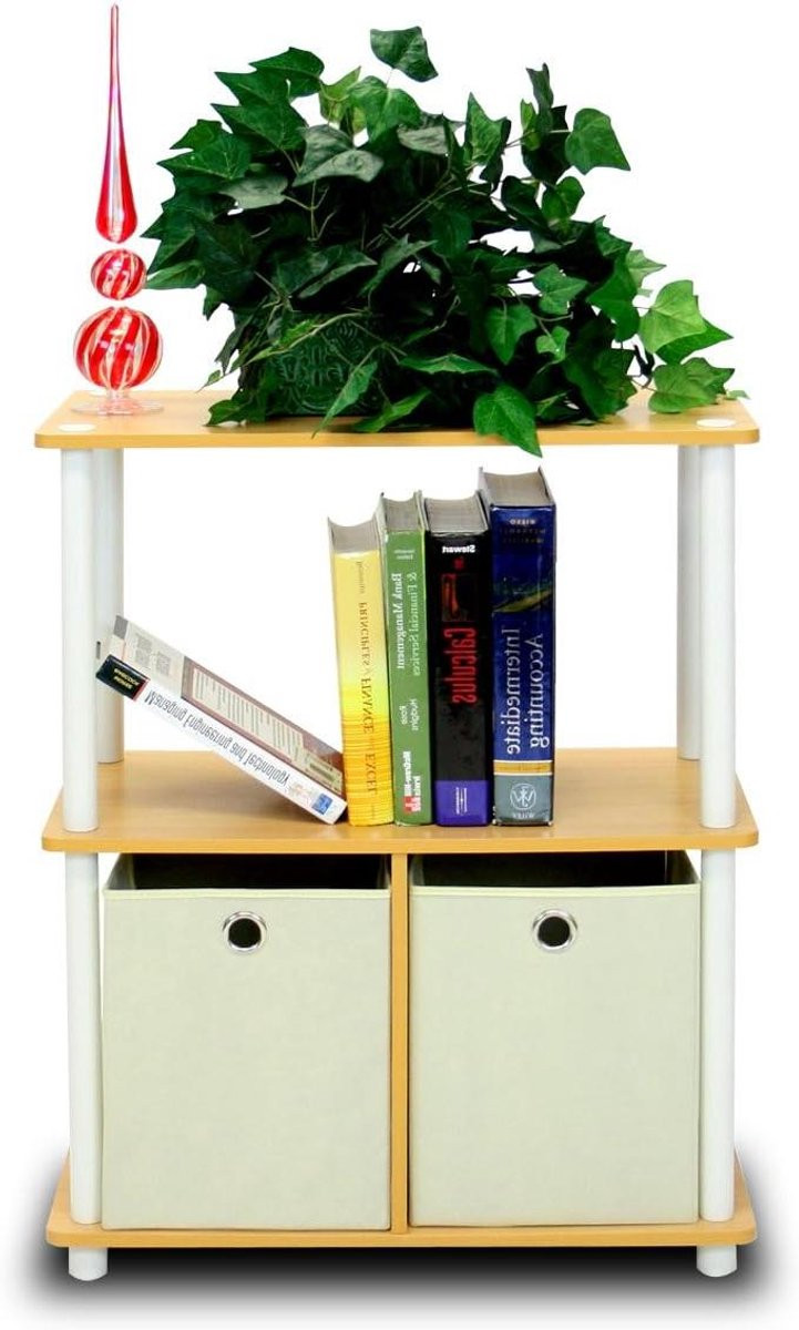 Multifunctioneel opbergrek met lades in beige/wit, Hoogte: 77 cm