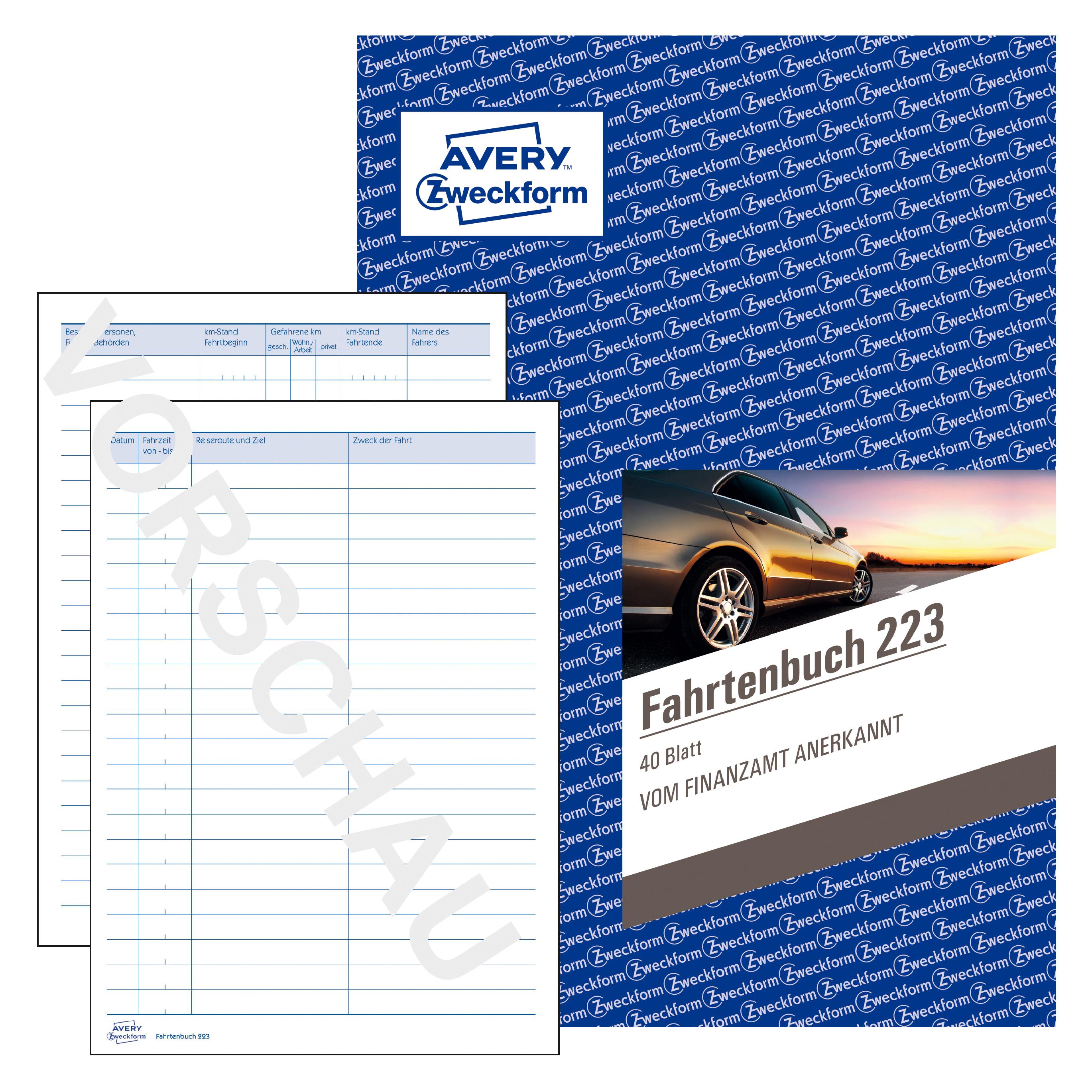Avery Fahrtenbuch (A5, Kariert, Weicher Einband) (0223)