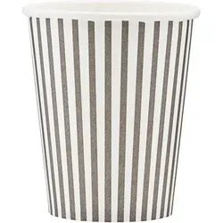 Stribe Papierbecher grau 12 St.