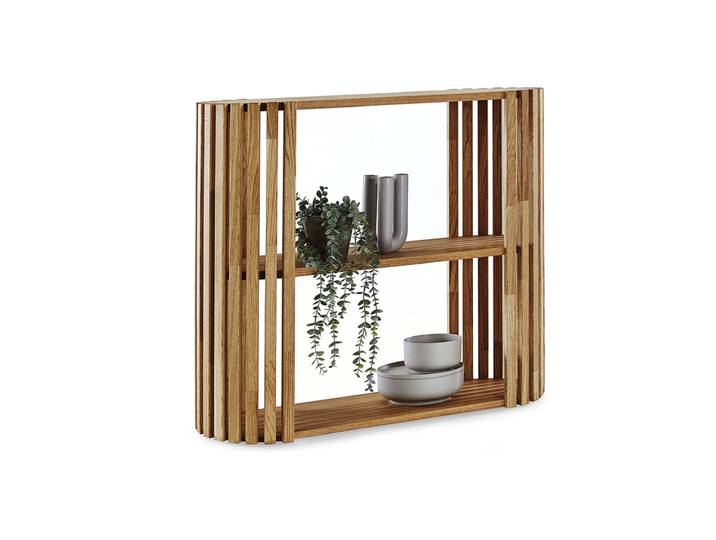 Regal 5 Eiche furniert/Lamellen massiv 100 x 85 cm