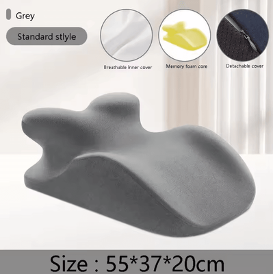 Uplift Curations Multifunctional Prone Sleeping Pillow Comfort Support Bed Cushion (21.65 By 14.57 By 7.87 In) grey