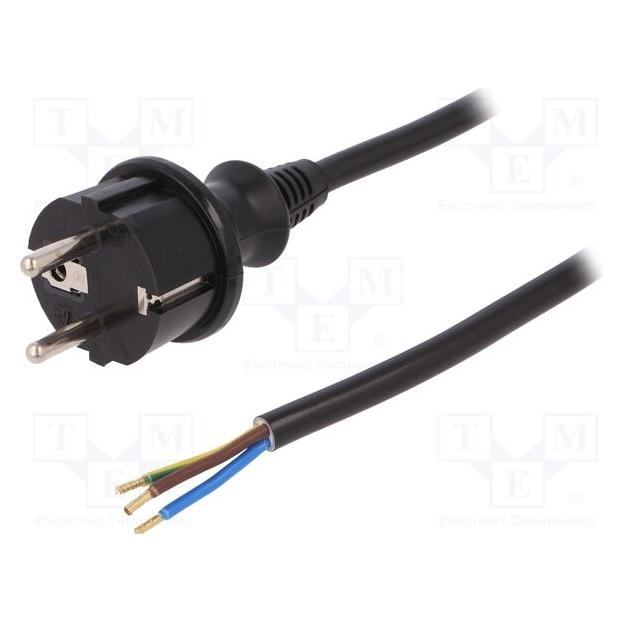 Plastrol Kabel H05VV-F 3x1,5mm2 CEE 7/7 (E/F) Stecker,Leitungen PVC (3 m) (W-98384)