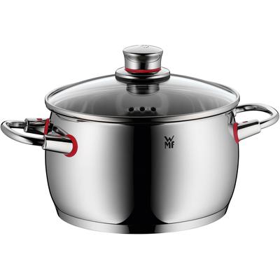 Kochtopf WMF "Quality One", silber (edelstahl), B:21,7cm H:18,99cm L:31,3cm Ø:20cm, Töpfe, Kochtopf, Cool+ Technologie für wärmereduzierte Griffe, TransTherm-Allherdboden