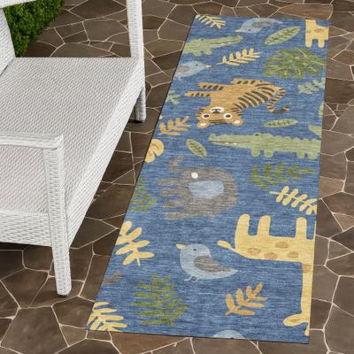 Addison Rugs Machine Washable Indoor/ Outdoor Whimsy Safari Animals Chantille Rug