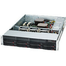 Supermicro SuperChassis 825TQC-R1K03LPB, Rack, Server, Schwarz, ATX, EATX, HDD, Netzwerk, Leistung, Stromausfall, System, 1000 W