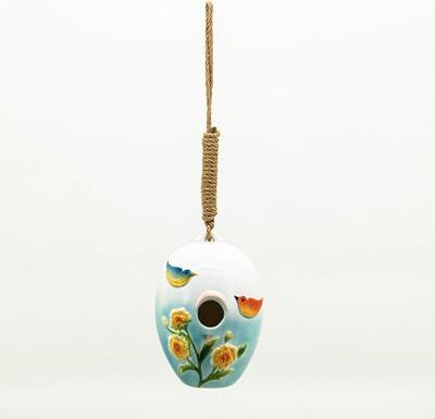 Zaer Ltd. "19"" Long Egg-Shaped Porcelain Birdhouses"