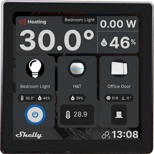 Shelly Unterputz . "Wall Display X1i Black" . Smart Home Steuerzentrale . 4" . WLAN . BT . schwarz