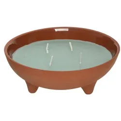 MARELIDA Duftkerze CITRONELLA Echtwachs in Tonschale 4 Dochte Garten