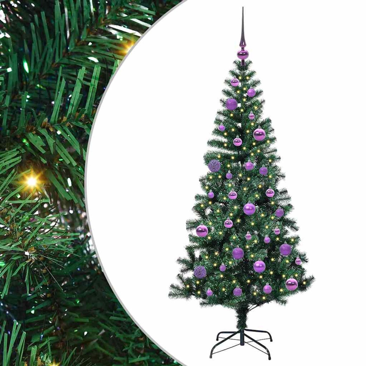 vidaXL Voorverlichte Kerstboom met LED-verlichting, Groen, 150 cm