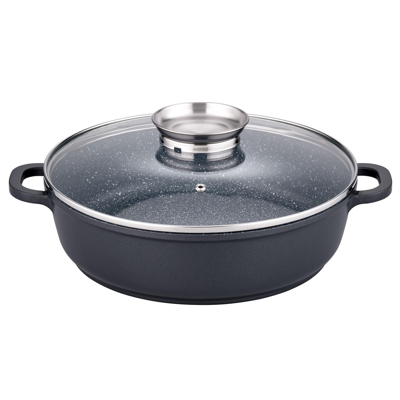 GSW Servierpfanne Gourmet Granit 28cm mit Glasdeckel