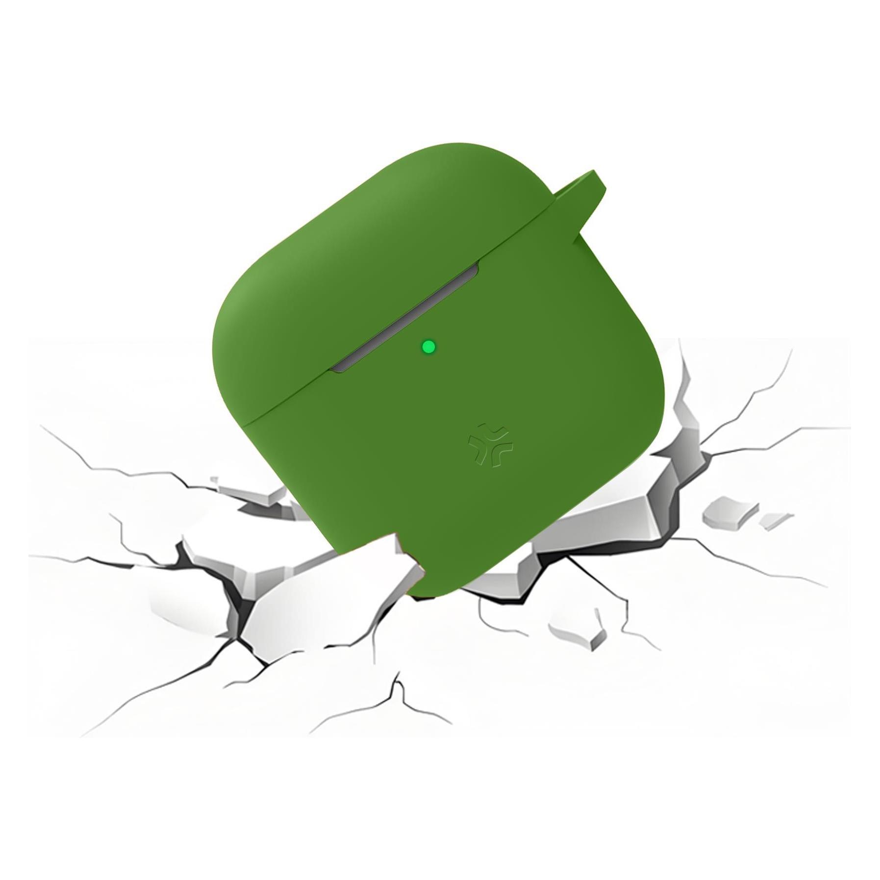 Celly Hülle für AirPods 4. Generation Grün (Kopfhörer Hülle) (AIRCASE4GN)