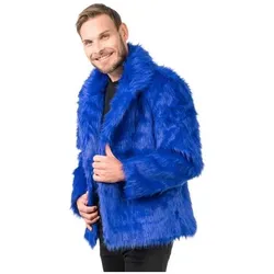 Chaks Jacke - Kunstfell: Blau (XXL)