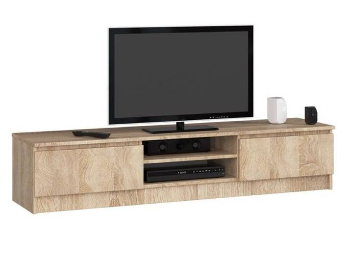 Meuble TV AKORD - Chêne Sonoma - 160 cm - 2 portes - 2 étagères