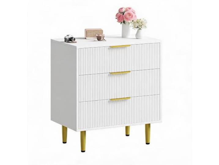 Furntrastar Moderne Kommode Mit 5/6 Schubladen, Aufbewahrungsschrank Geriffeltes Design&Metallgriffe, ideal für Schlafzimmer