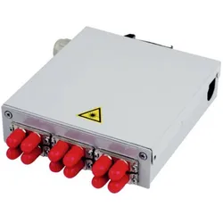 Telegärtner STX Tragschienen-Verteiler 6xST-Duplex, Metallhülse/Metallgehäuse, Multimode, Server Zubehör, Grau