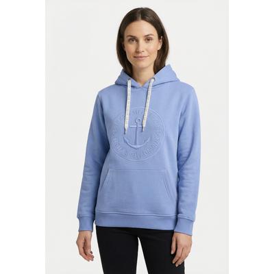 Hoodie ZWILLINGSHERZ "Strand Meer Küste", Damen, Gr. XXL, blau, Sweatware, Obermaterial: 50% Baumwolle, 50% Polyester, unifarben mit Farbeinsätzen, regular fit normal, hoch geschlossener Ausschnitt, angesetztes Bündchen, Sweatshirts Hoodie, mit...