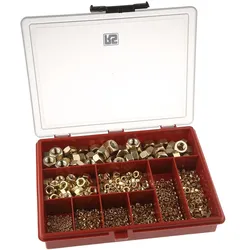 RS PRO, Muttern + Unterlegscheiben, Muttern-Sortiment Messing (M10, M2, M3, M4, M5, M6, M8)