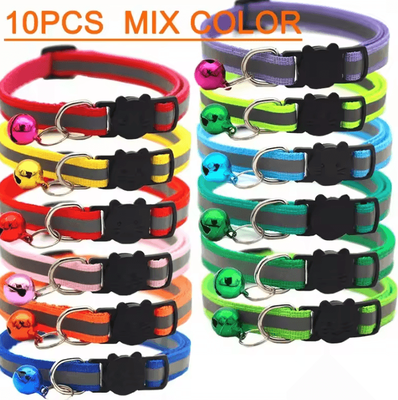 Inspire Curations ColorPop Adjustable Cat & Kitten Collar Set With Bell mixed Colours