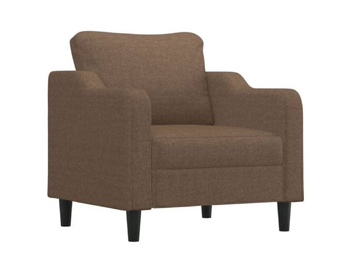 Canapé avec repose-pied - SOLOMOON - Marron - Tissu polyester - 78x77x80 cm - Repose-pied 60x50x41 cm - Siège 60 cm