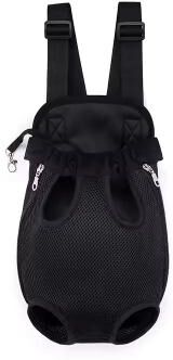 Uplift Essentials Hands Free Breathable Mesh Pet Front Carrier Backpack black m