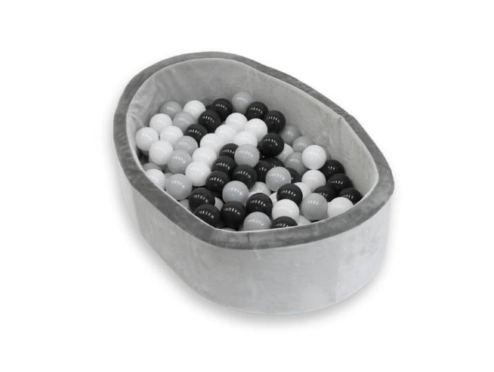 Bo Jungle Bällebad Bällebad, Kinderbällebad Schaumstoff, Bällebad mit 120 Bälle, grau