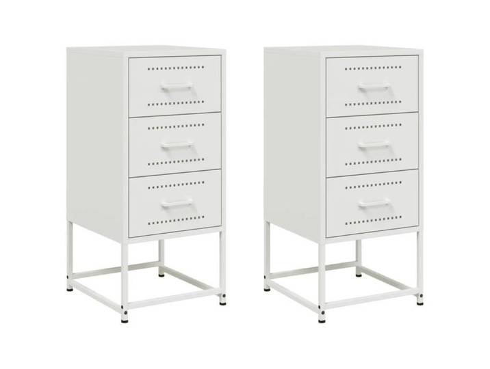 JILL'S - Ensemble de 2 armoires de chevet Tables de chevet Lot de 2 - blanc 36x39x78cm acier OCT80576959